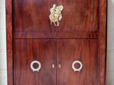 pair of antique mahogany and brass - plated bedside cabinets