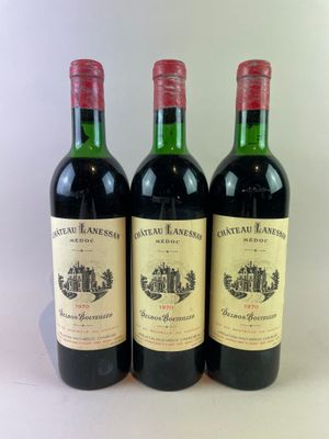 3 btls Château Lanessan 1970 - Médoc (capsules légèrement ab…