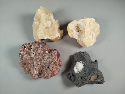 three different types of rocks on the table