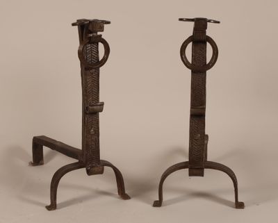 pair of antique cast iron candlesticks
