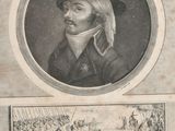 an engraving of a portrait of a man in a military uniform
