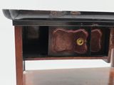 an image of a small wooden table with a drawer on top of it