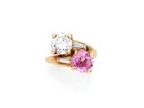 une bague en saphir rose et diamant