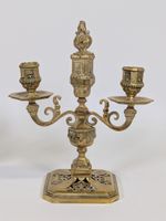 Paire de flambeaux à (x2) bras de lumière, en bronze doré ci… (photo 2)