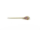 an image of a gold and amethorate broochle pin
