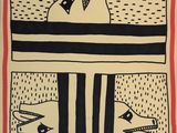 un dessin en noir et blanc représentant une paire de chaussures posée sur une table