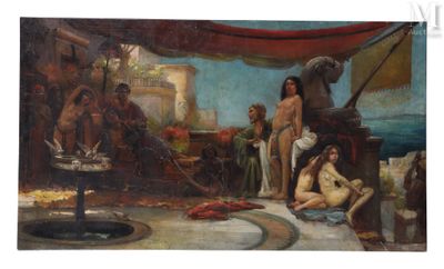 an image of a painting of a group of people in a room