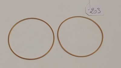 une paire de boucles d'oreilles en or sur fond blanc