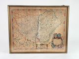 une vieille carte de l'État de Pennsylvanie dans un cadre doré