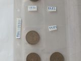 a lot of coins that are in a plastic container