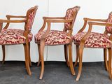 three wooden chairs with floral upholstered upholstered upholstered upholstered upholstered upholstered upholstered upholstered upholstered