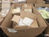 many boxes of items that are sitting on the ground