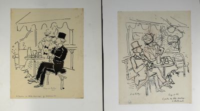 Pierre de BELAY (1890-1974) - Au café