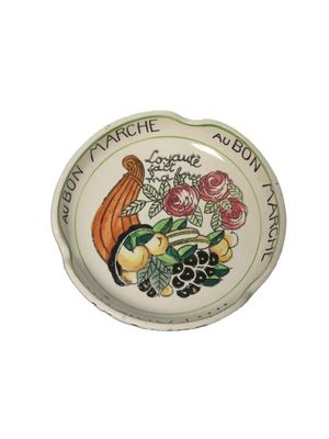 an image of a plate with a design of fruits and vegetables on it