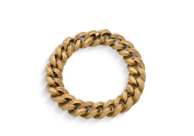 Bracelet “Gourmette” Or 18k (750) martelé