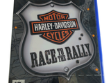 la jaquette d'un jeu vidéo intitulé « Harley-Davidson Cycles : Race to Rally »