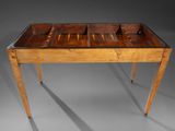 an image of a wooden table with a drawer on top of it