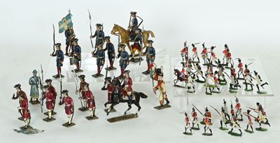 a lot of figurines of soldiers that are on display