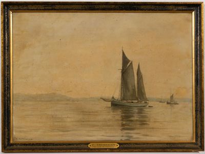 Francis TATTEGRAIN (1852-1915). En rade de Cherbourg.
