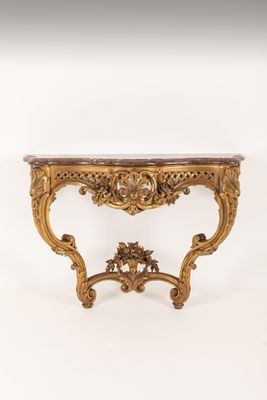 Console d'applique de forme mouvementée en bois sculpté et d…