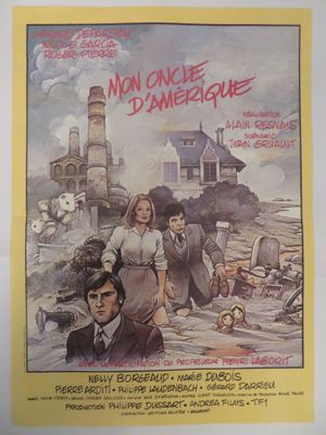 une vieille affiche de cinéma représentant un groupe de personnes devant un phare