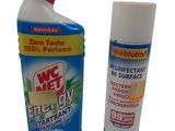 a close up of a bottle of cleaner and a spray of cleaner