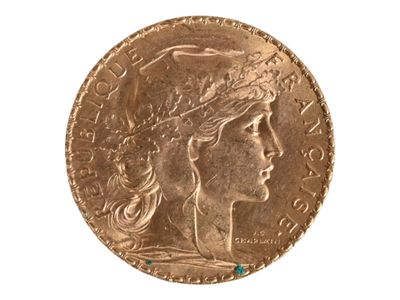 Pièce de 20 francs or au coq, 1912. Petites usures. - Photo 1