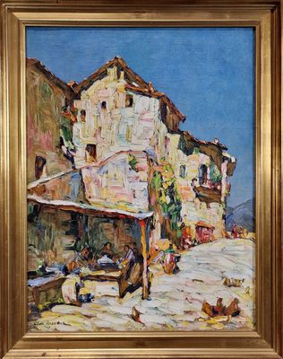 LOUIS PASTOUR (1876 - 1948) Le lavoir dans l'arrière pays