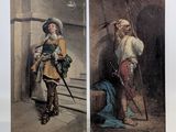 deux tableaux représentant un homme et une femme debout l'un à côté de l'autre