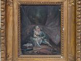 une image d'un tableau représentant une femme assise sur un lit