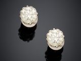 a pair of diamond earrings