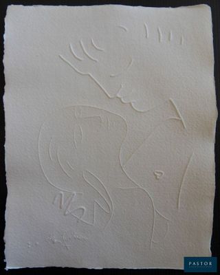 a close up of a piece of paper with a drawing of a deer on it