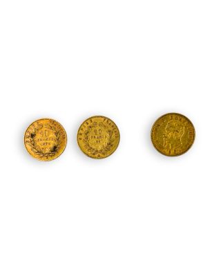trois pièces d'or, dont une souveraine et une autre souveraine