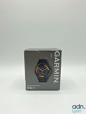 Montre Garmin pour homme avec bracelet en caoutchouc noir et détails jaunes