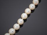 a cultured pearl and diamond necklace