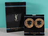 yves saint laurent earrings in black and gold