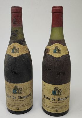 2 bouteilles CLOS VOUGEOT, H. Clerc 1984 & 1986 (es, elt, TL…
