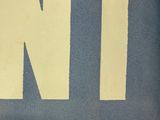 a picture of a blue and white sign with the letter n on it