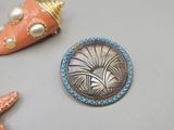 a picture of a brooch and a starfish on a table
