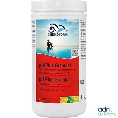 un gros plan d'un flacon de Ph Plus Granulat sur fond blanc