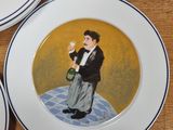 a plate with a picture of a man on it