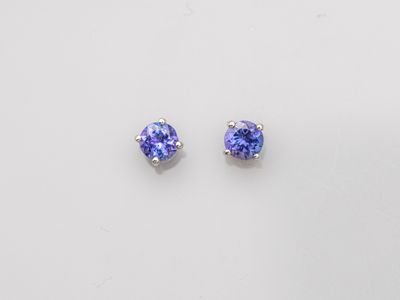 Paire de puces d'oreilles en or gris 750°/°° (18K), serties … - Photo 1