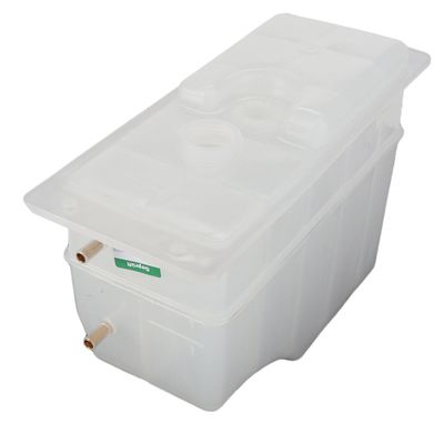 une boîte de rangement en plastique blanche avec un couvercle, sur fond blanc