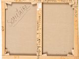 an old picture of a picture frame with some writing on it