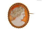 l'image du profil d'une femme sur une broche
