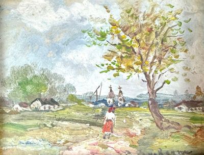 P. BUCHENNE (XX°) Paysages animés