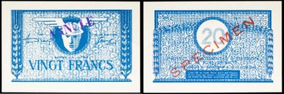 three different images of a blue and white stamp with a crest on it