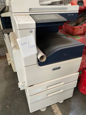 a printer that is sitting on top of a pile of boxes