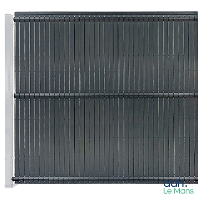 a close up view of a black grill grate