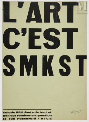 Marcel Alocco (né en 1937) L’Art c’est SMKST, 1967